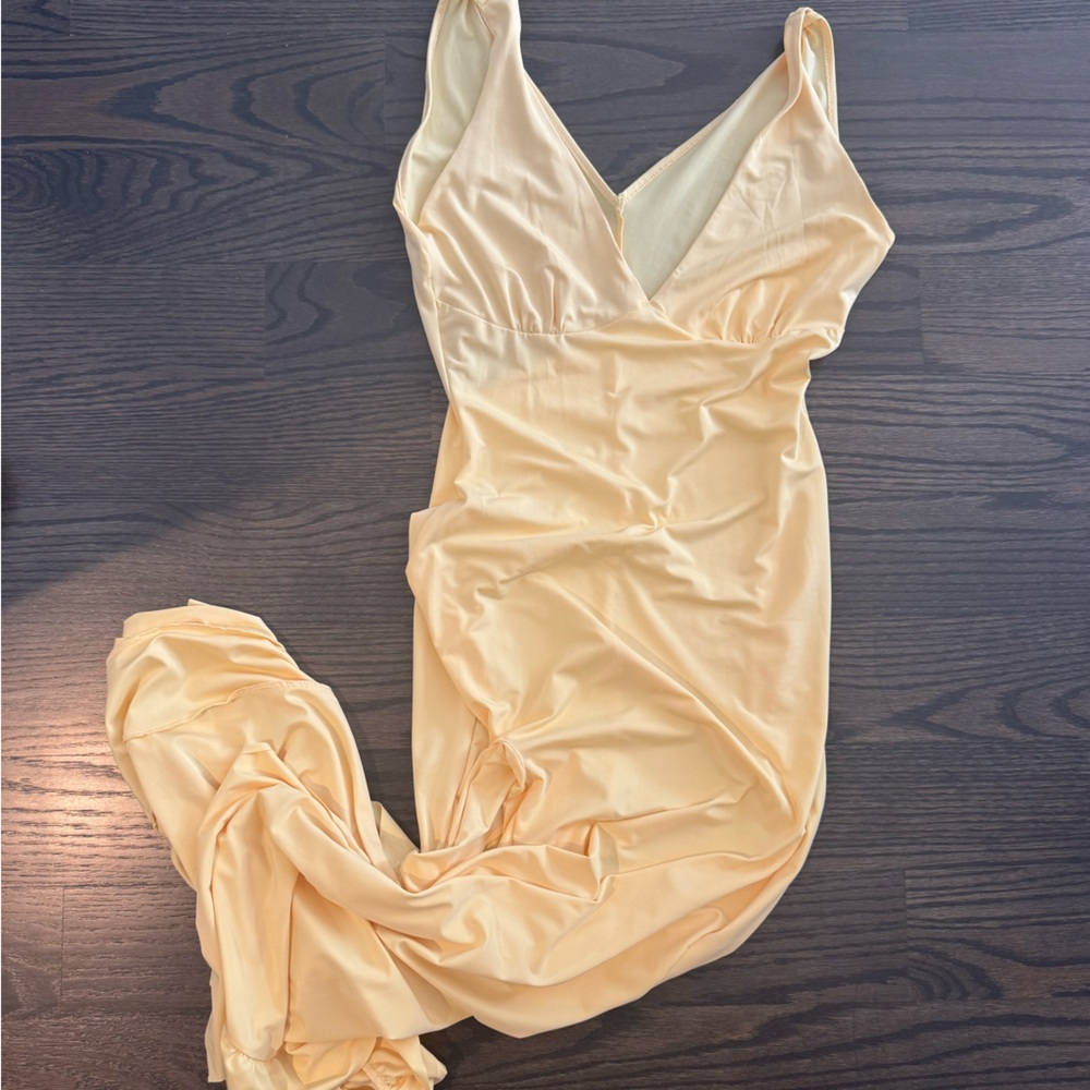 Elegant Yellow Gown with slit